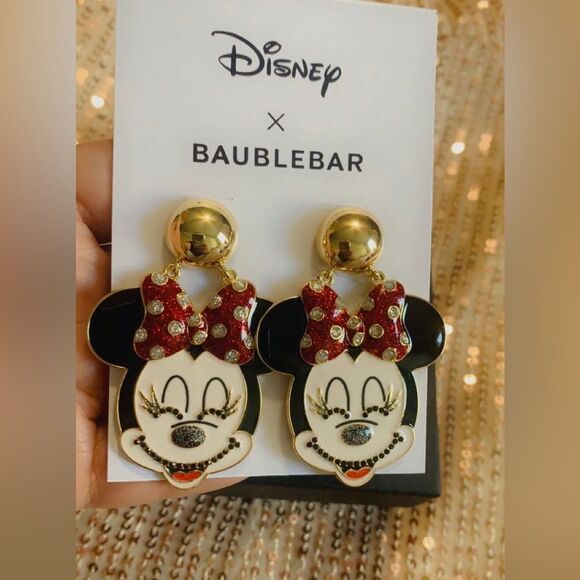 New Baublebar Disney Minnie Mouse Christmas Earrings - Picture 2 of 3